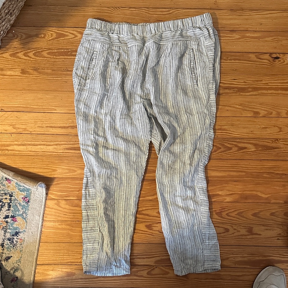 Anthropologie Black and White Striped Women's Joggers
